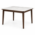 Moderner Speisetisch 120 x 80 x 75 cm in Weiß, Grau und Braun mit Marmoroptik