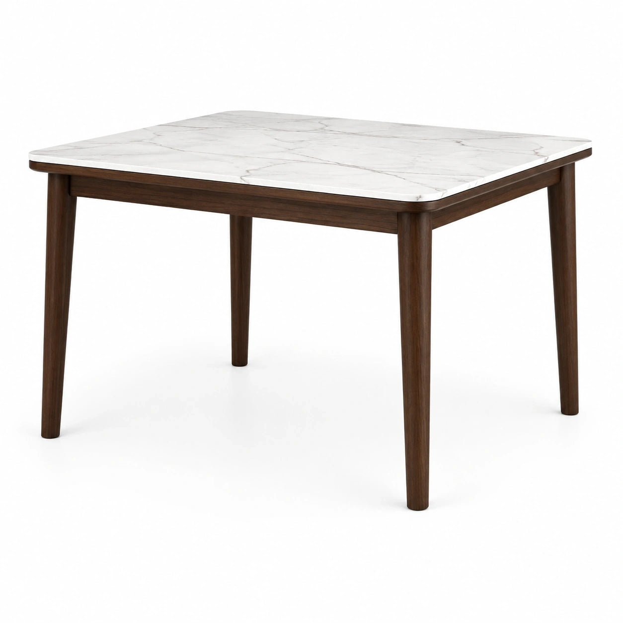 Moderner Speisetisch 120 x 80 x 75 cm in Weiß, Grau und Braun mit Marmoroptik