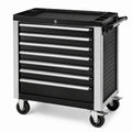 Mobiler Werkzeugwagen aus Stahl mit 7 Schubladen, 77 x 47 x 97 cm, Schwarz/Silber