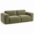 Modernes 2-Sitzer-Sofa mit Bouclé-Bezug in Olivgrün, 220 x 100 x 75 cm