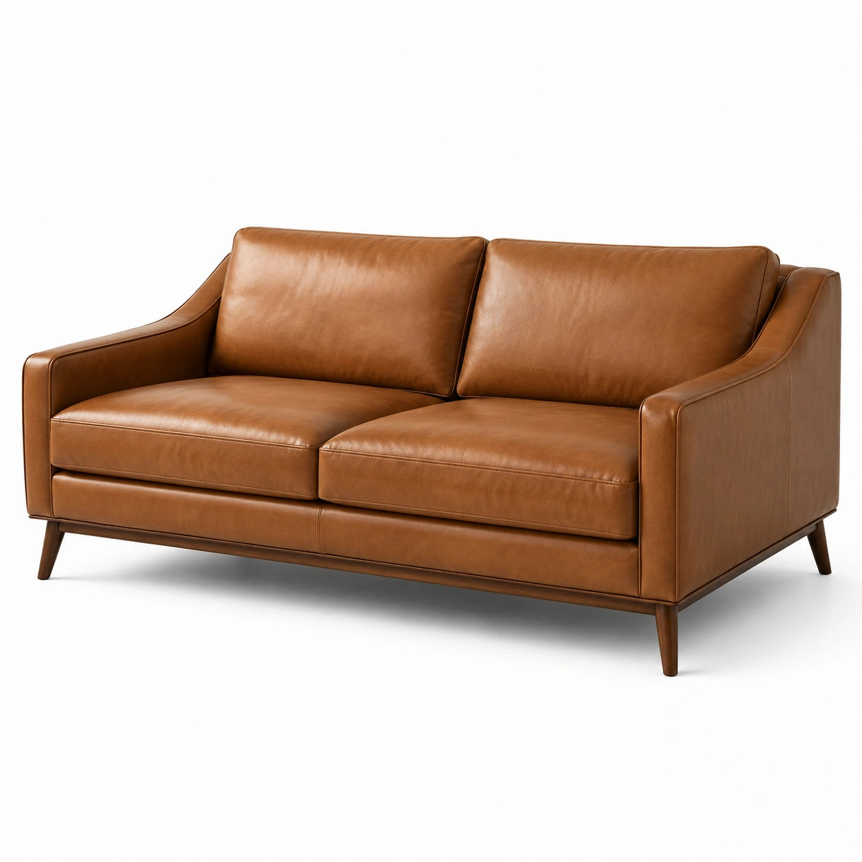 Zweisitzer-Sofa in brauner Lederoptik, 180 x 88 x 85 cm, Retro-Stil