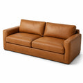 Cognacbraunes 3-Sitzer-Sofa aus Kunstleder, 220 x 95 x 85 cm