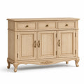 Sideboard im Landhausstil, 120 x 40 x 90 cm, Hellbraun, mit 3 Schubladen und 3 Türen